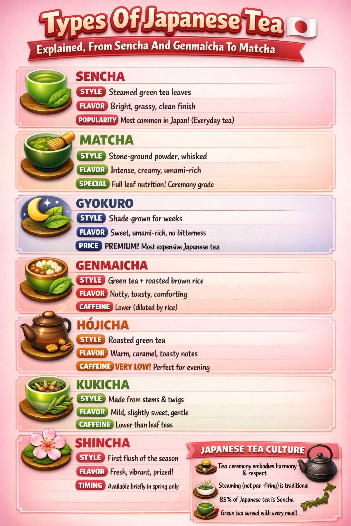 Types Of Japanese Tea Explained, From Sencha And Genmaicha To Matcha