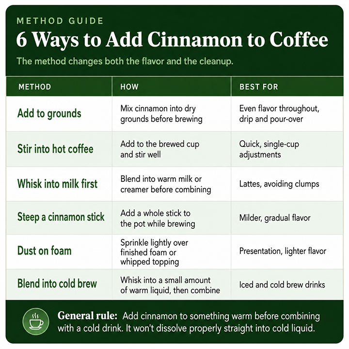 Ways to Add Cinnamon to Coffee Ways to Add Cinnamon to Coffee