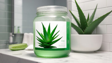Default A Jar Of Aloe Vera Gel In A Bathroom With Just An Aloe 0