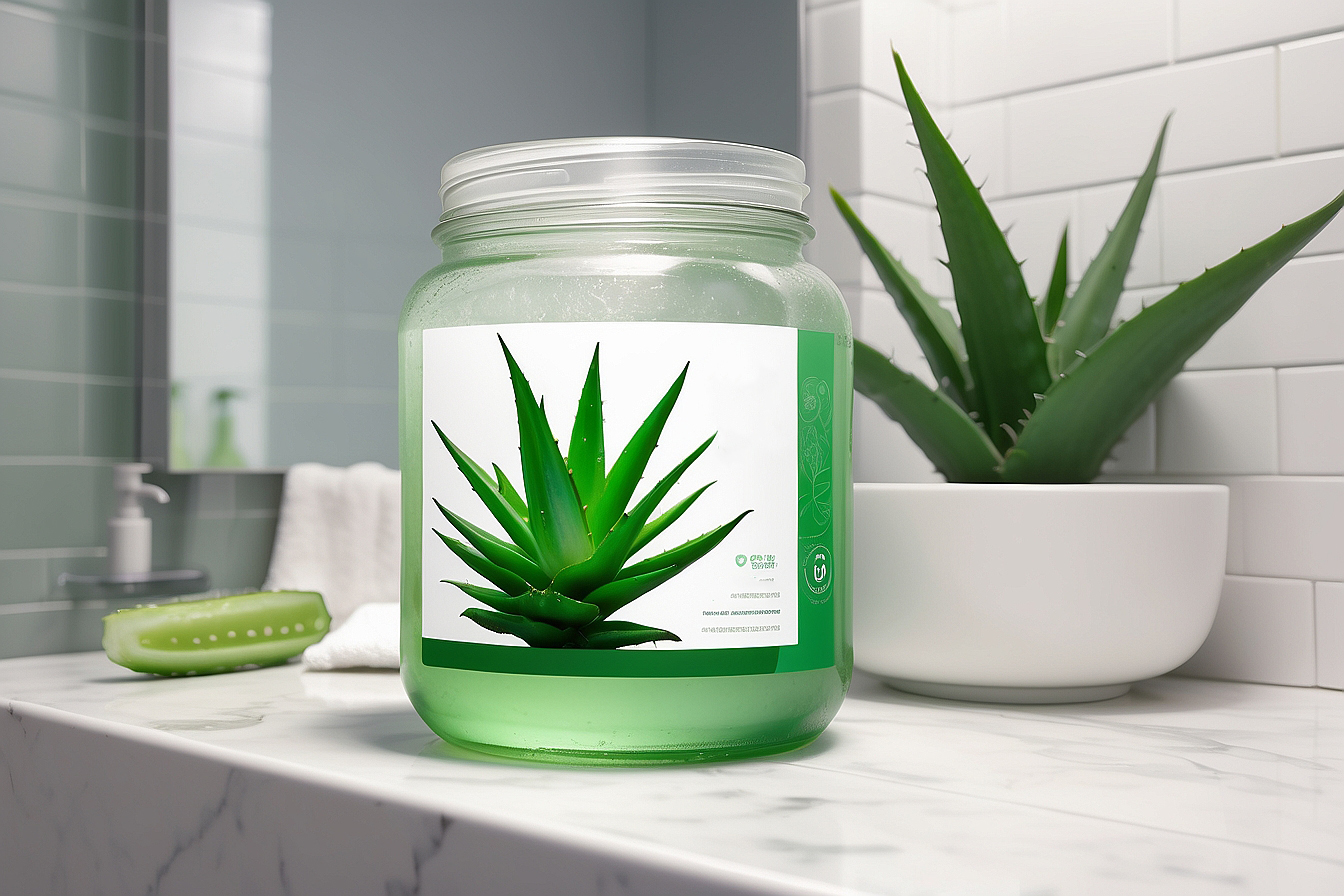 Default A Jar Of Aloe Vera Gel In A Bathroom With Just An Aloe 0