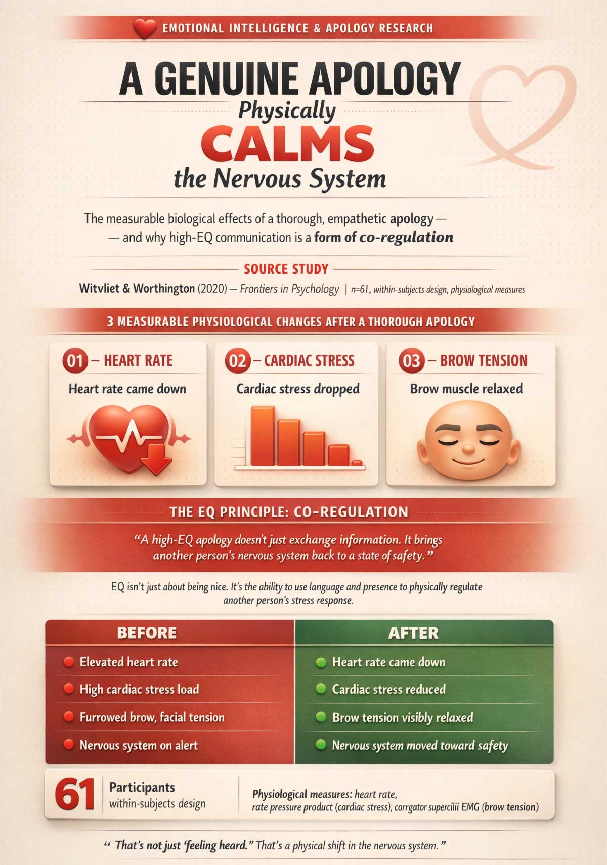 A Genuine Apology Physically Calms the Nervous System