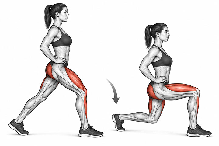 Anatomical Forward Lunge Comparison Anatomical Forward Lunge Comparison