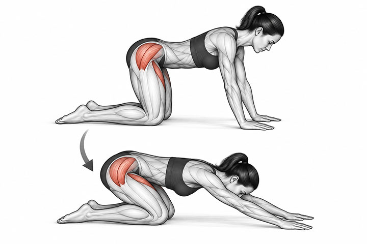 Anatomical Quadruped Rock Back Stretch Anatomical Quadruped Rock Back Stretch
