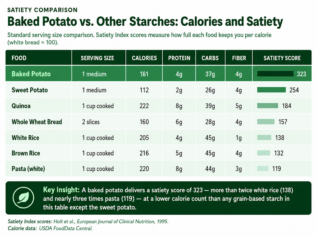 Baked Potato vs. Other Starches Baked Potato vs. Other Starches