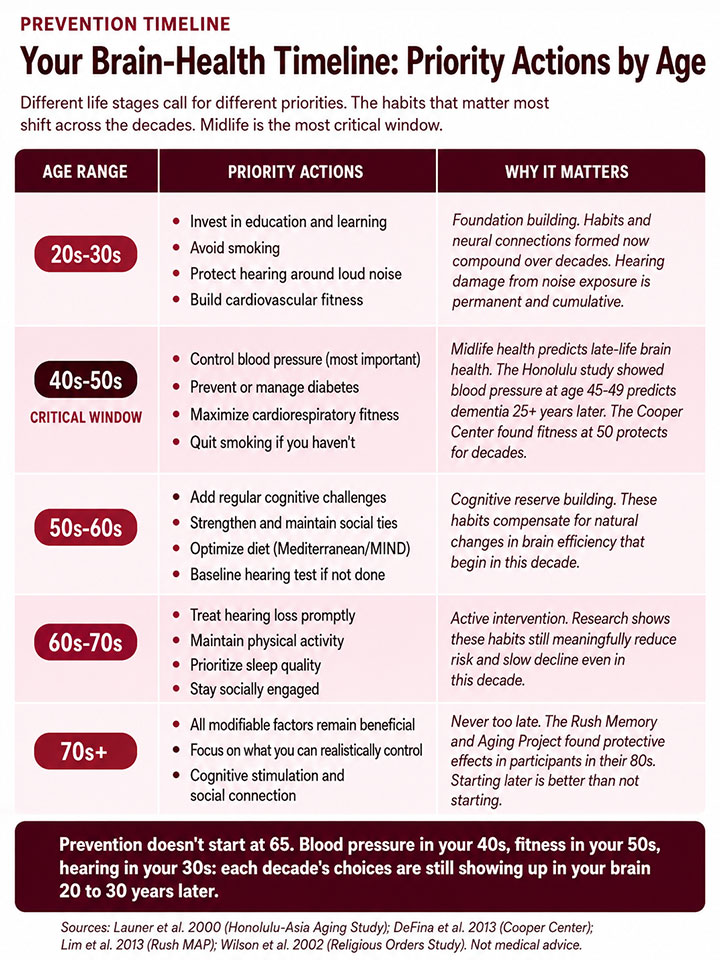 Brain Health Timeline by Age Brain Health Timeline by Age