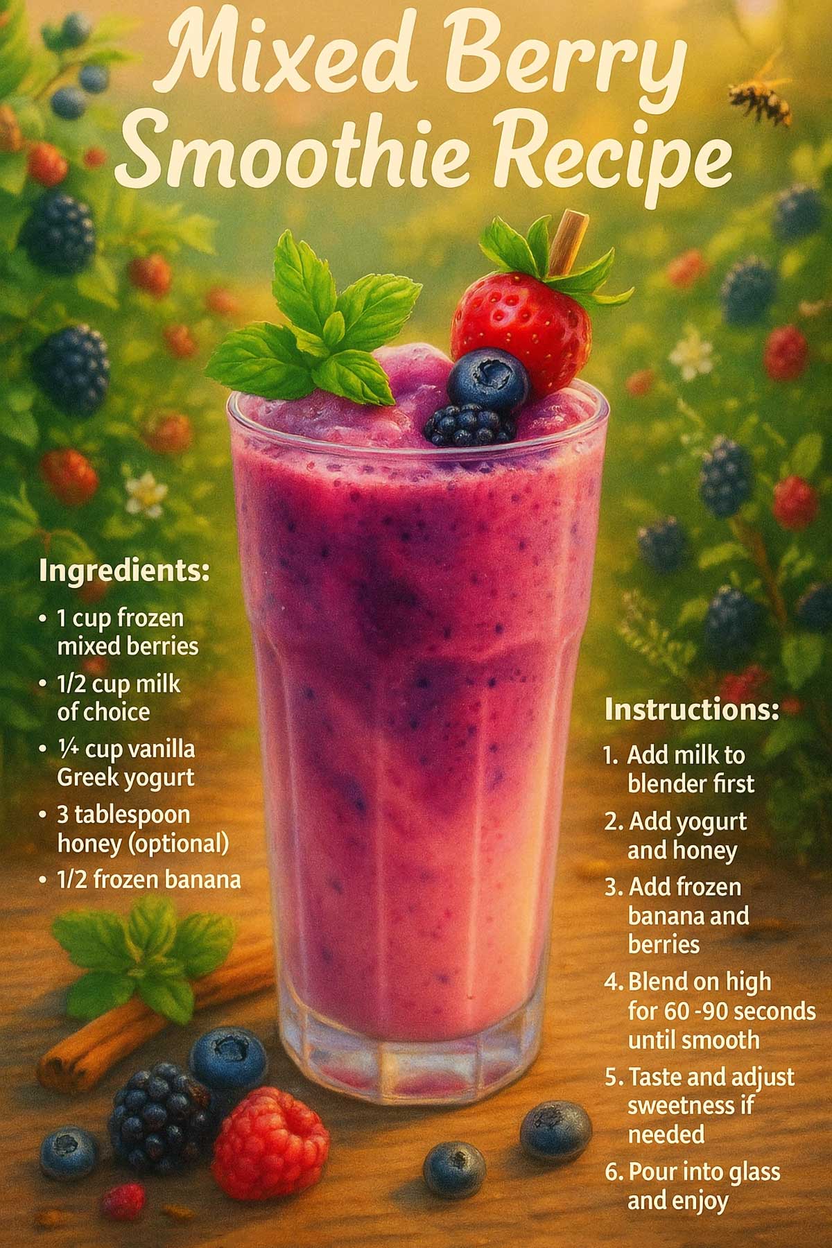 Classic Mixed Berry Smoothie Recipe Classic Mixed Berry Smoothie Recipe