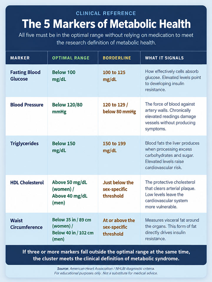 Clinical Reference Five Metabolic Health Markers Clinical Reference Five Metabolic Health Markers