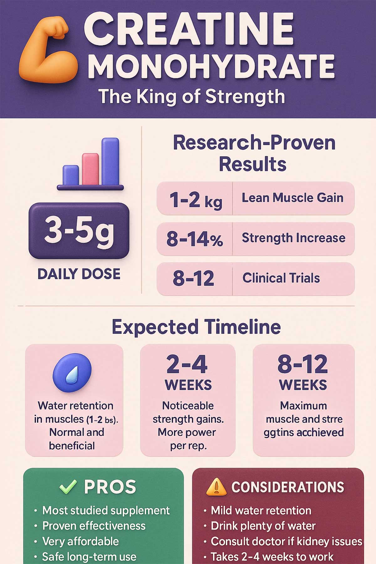 Creatine Monohydrate Infographic Creatine Monohydrate Infographic