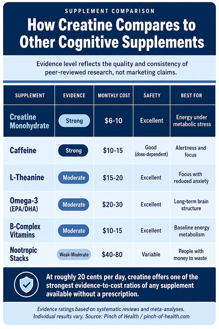 Creatine Supplement Comparison Infographic Creatine Supplement Comparison Infographic