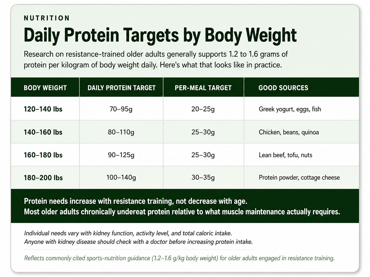 Daily Protein Targets by Body Weight Daily Protein Targets by Body Weight