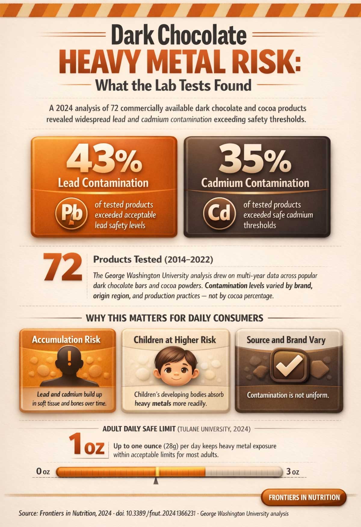 Dark chocolate heavy metal contamination risks