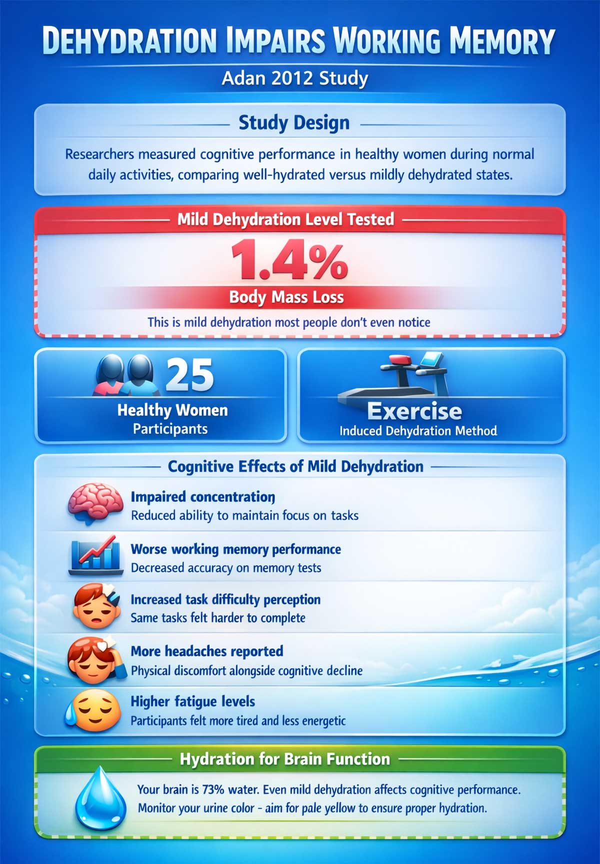 Dehydration Impairs Working Memory