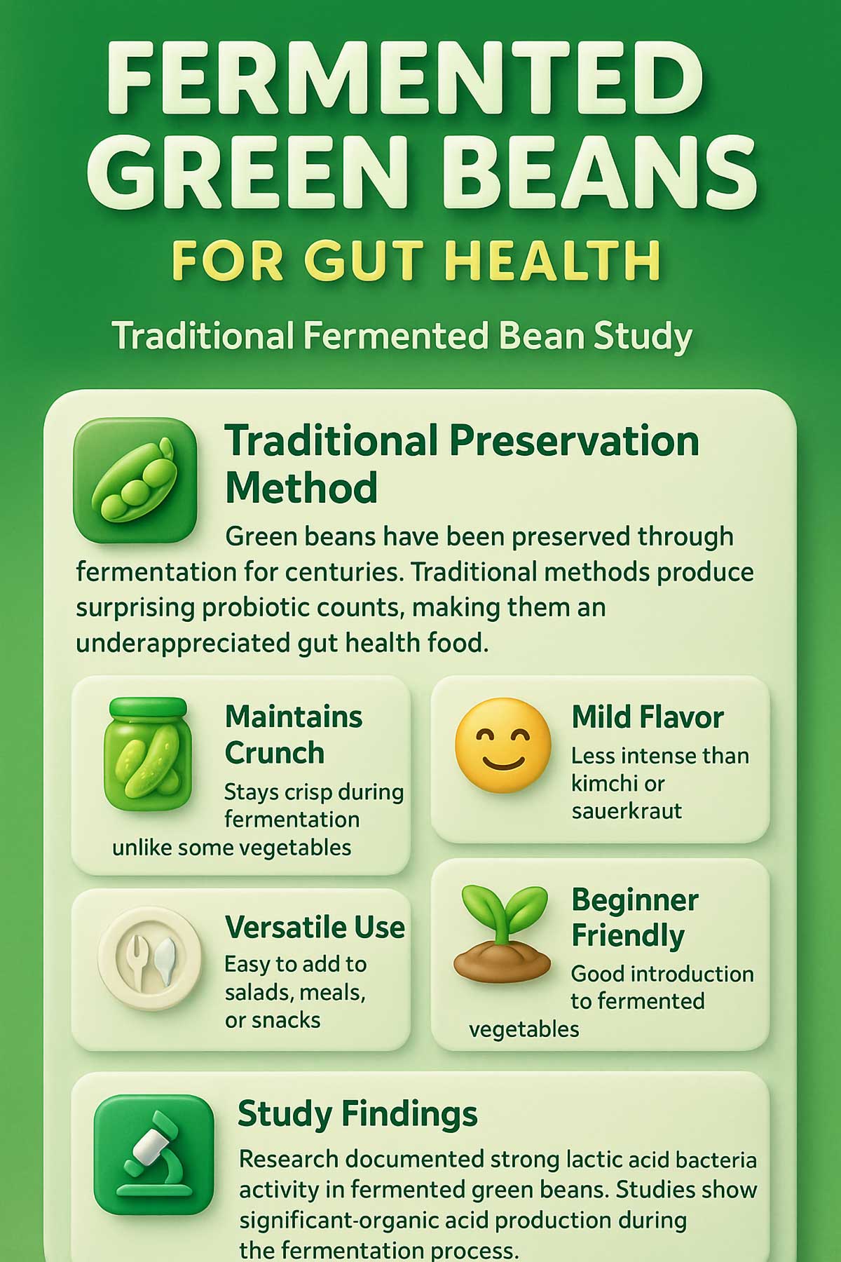 Fermented Green Beans for Gut Health