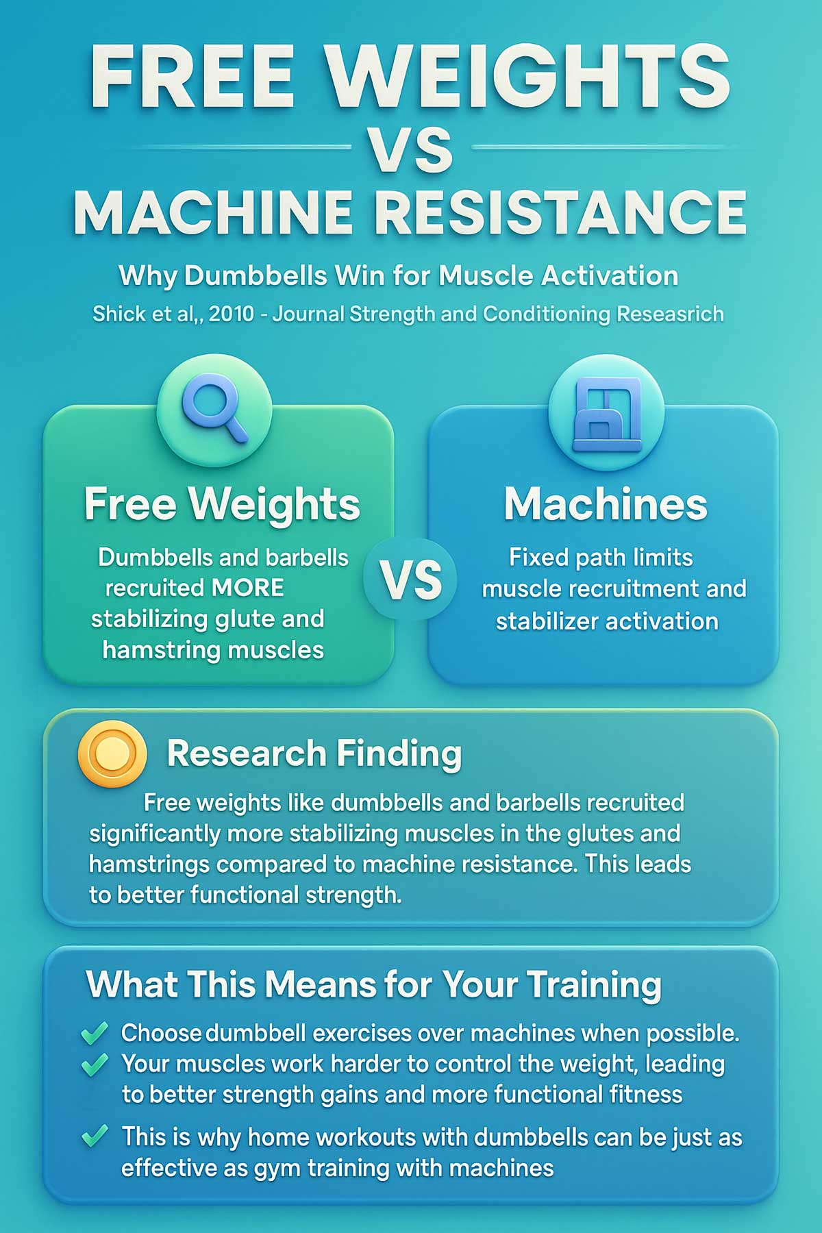 Free Weights vs Machines Study Infographic Free Weights vs Machines Study Infographic