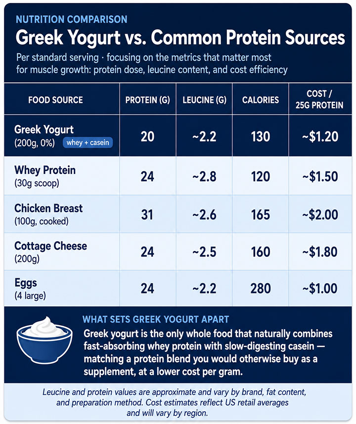 Greek Yogurt vs. Common Protein Sources Greek Yogurt vs. Common Protein Sources