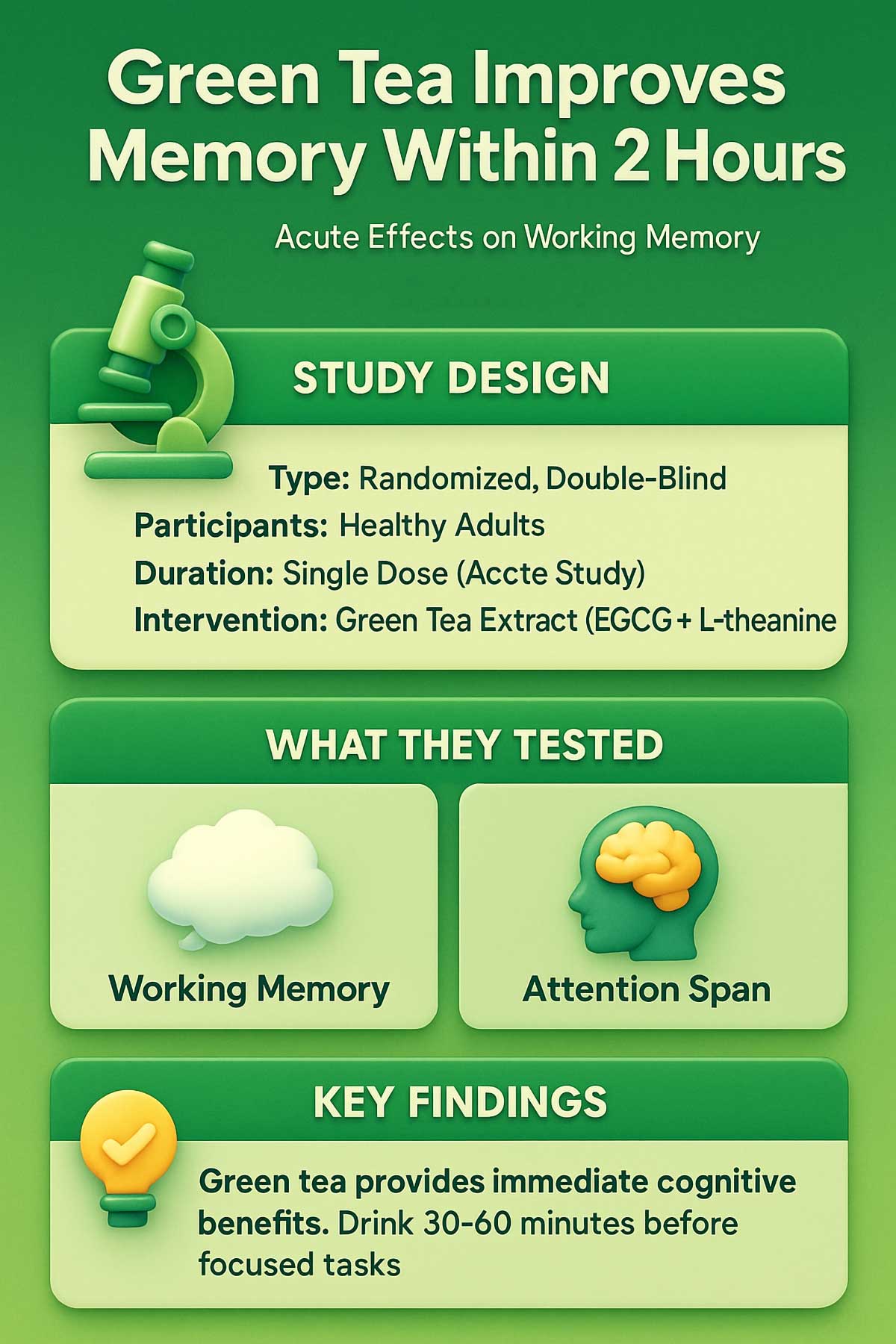 Green Tea Memory Study Infographic Green Tea Memory Study Infographic