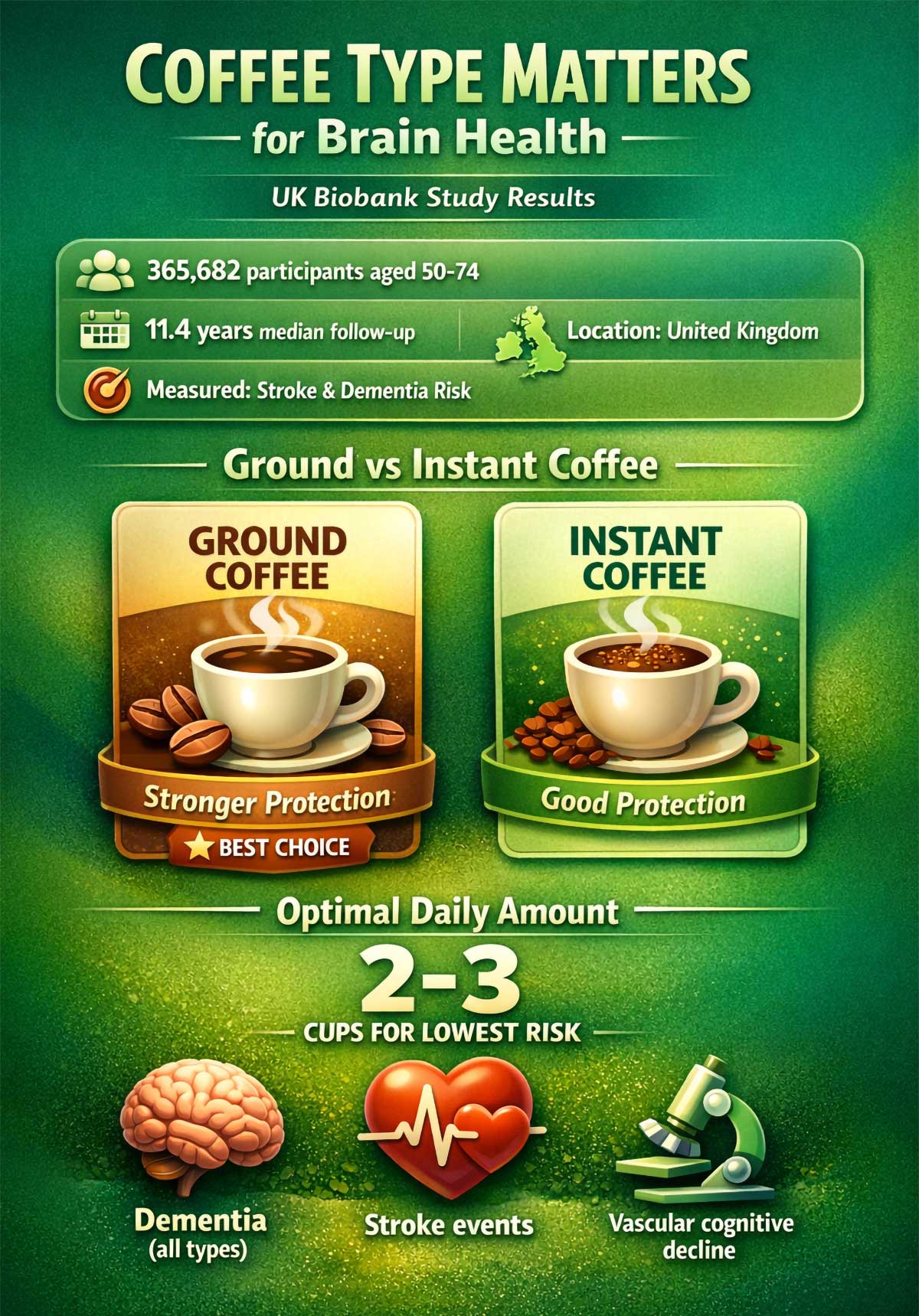 Ground vs Instant Coffee for Brain Health UK Biobank Study Ground vs Instant Coffee for Brain Health UK Biobank Study