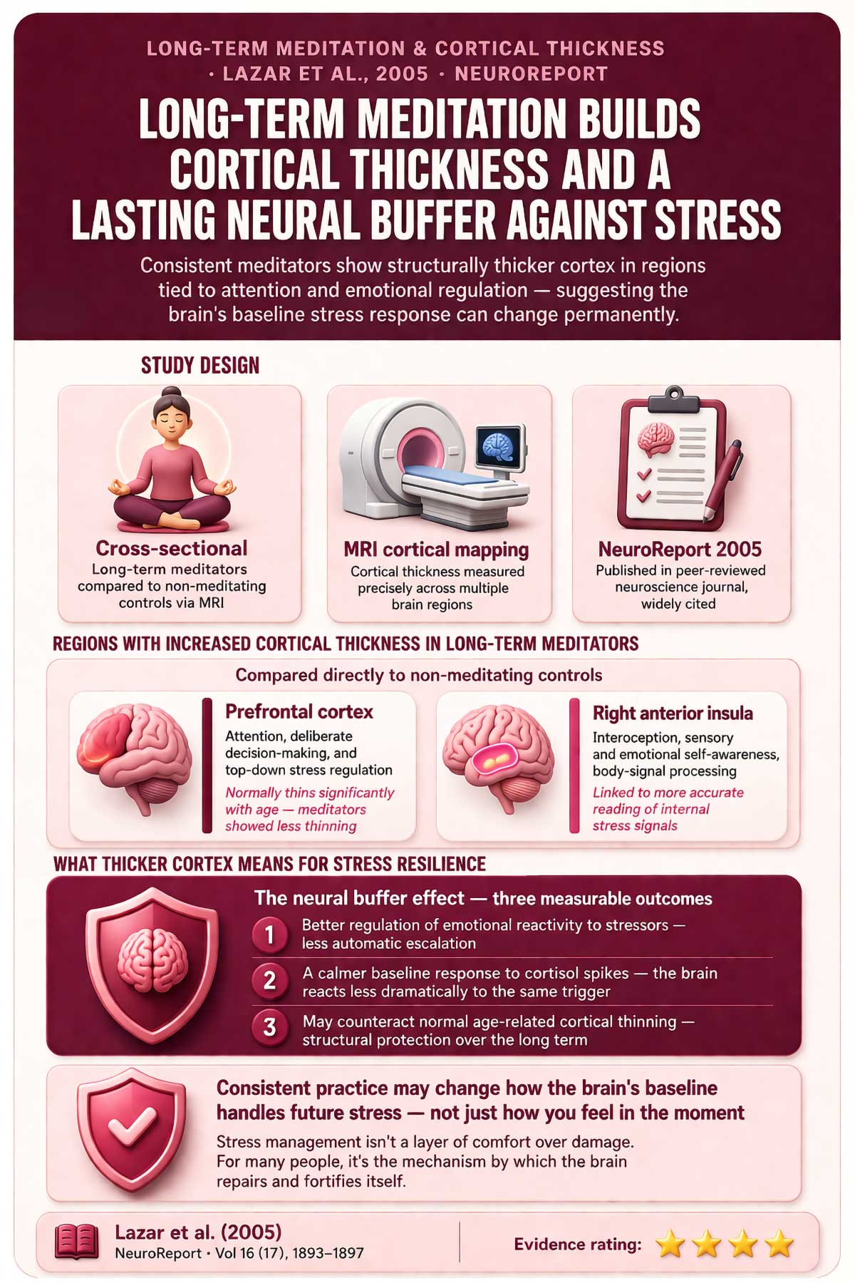 Long Term Meditation Builds Cortical Thickness and a Lasting Neural Buffer Against Stress Long Term Meditation Builds Cortical Thickness and a Lasting Neural Buffer Against Stress