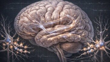 Neural pathways and glowing synapses detailed