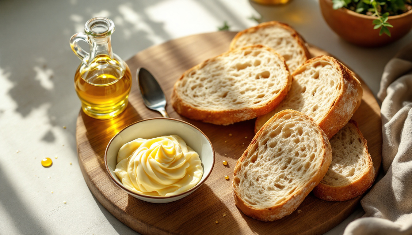 Olive Oil Butter Olive Oil Butter With Fresh Bread