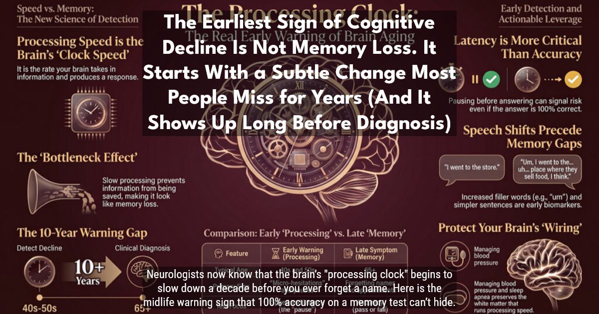 Subtle Changes The Earliest Sign of Cognitive Decline Is Not Memory Loss. It Starts ...