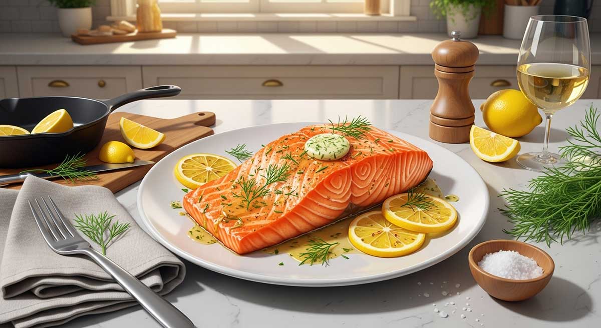 Pan Seared Salmon with Lemon and Dill Pan Seared Salmon with Lemon and Dill