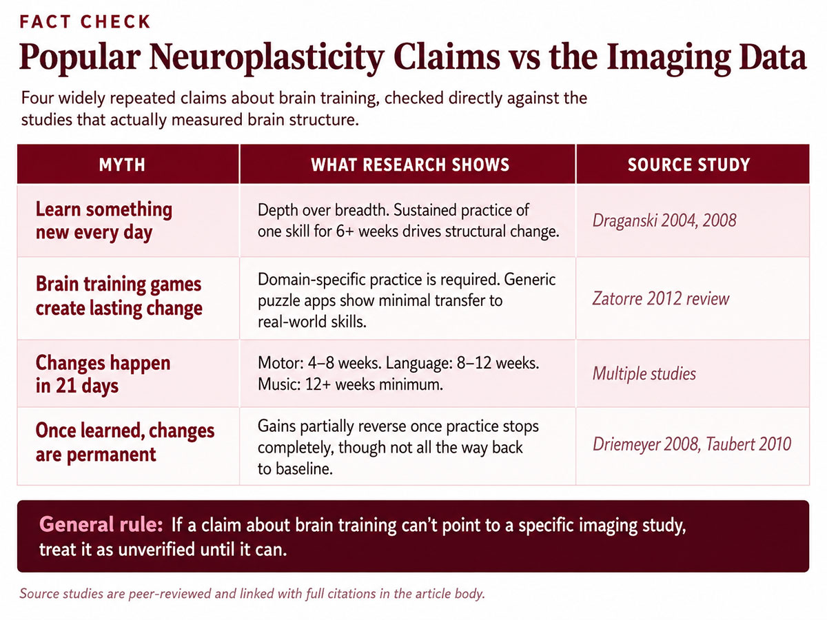 Popular Neuroplasticity Claims vs the Imaging Data Popular Neuroplasticity Claims vs the Imaging Data