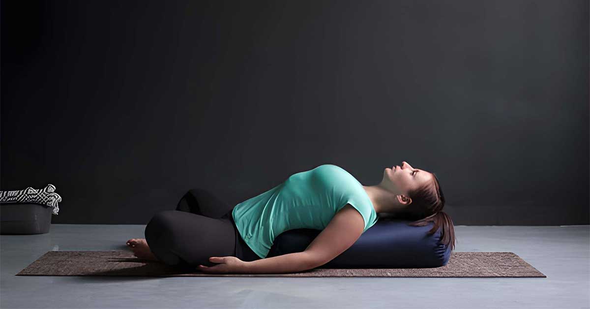 Reclined Bound Angle (Supta Baddha Konasana) Reclined Bound Angle (Supta Baddha Konasana)