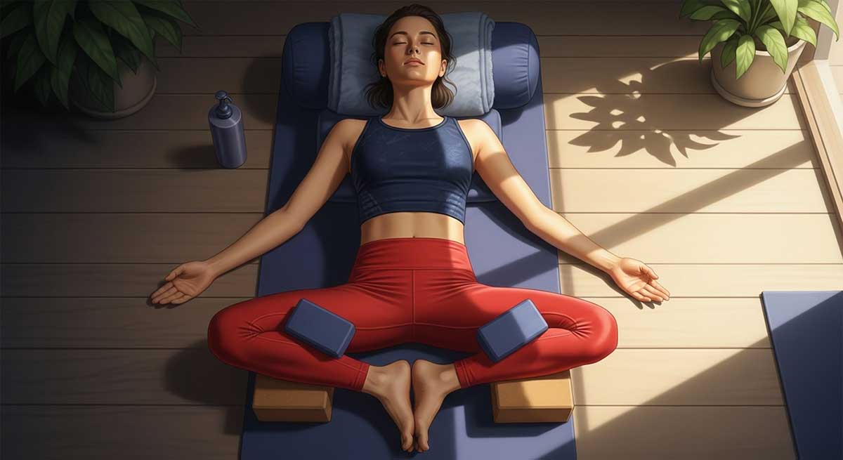 Reclining Bound Angle Pose (Supta Baddha Konasana) Reclining Bound Angle Pose (Supta Baddha Konasana)