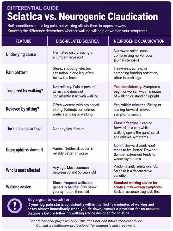 Sciatica vs. Neurogenic Claudication Guide Sciatica vs. Neurogenic Claudication Guide