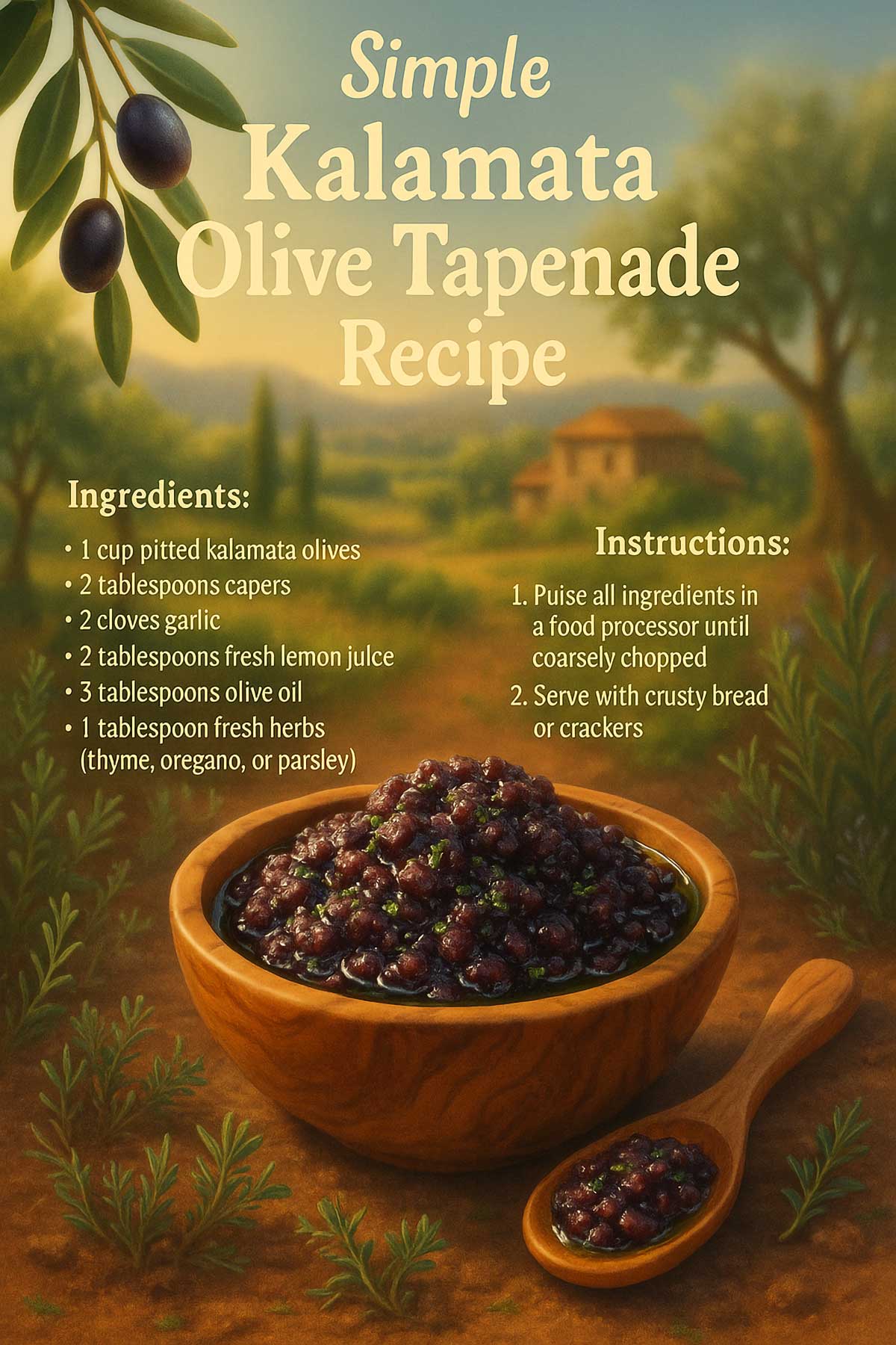 Simple Kalamata Olive Tapenade Recipe Simple Kalamata Olive Tapenade Recipe