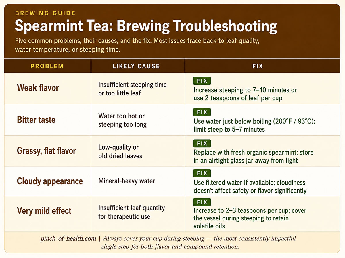 Spearmint Tea Brewing Troubleshooting Spearmint Tea Brewing Troubleshooting