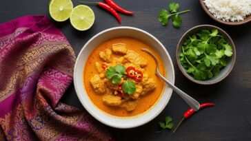 Thai Red Curry Garnished with Cilantro