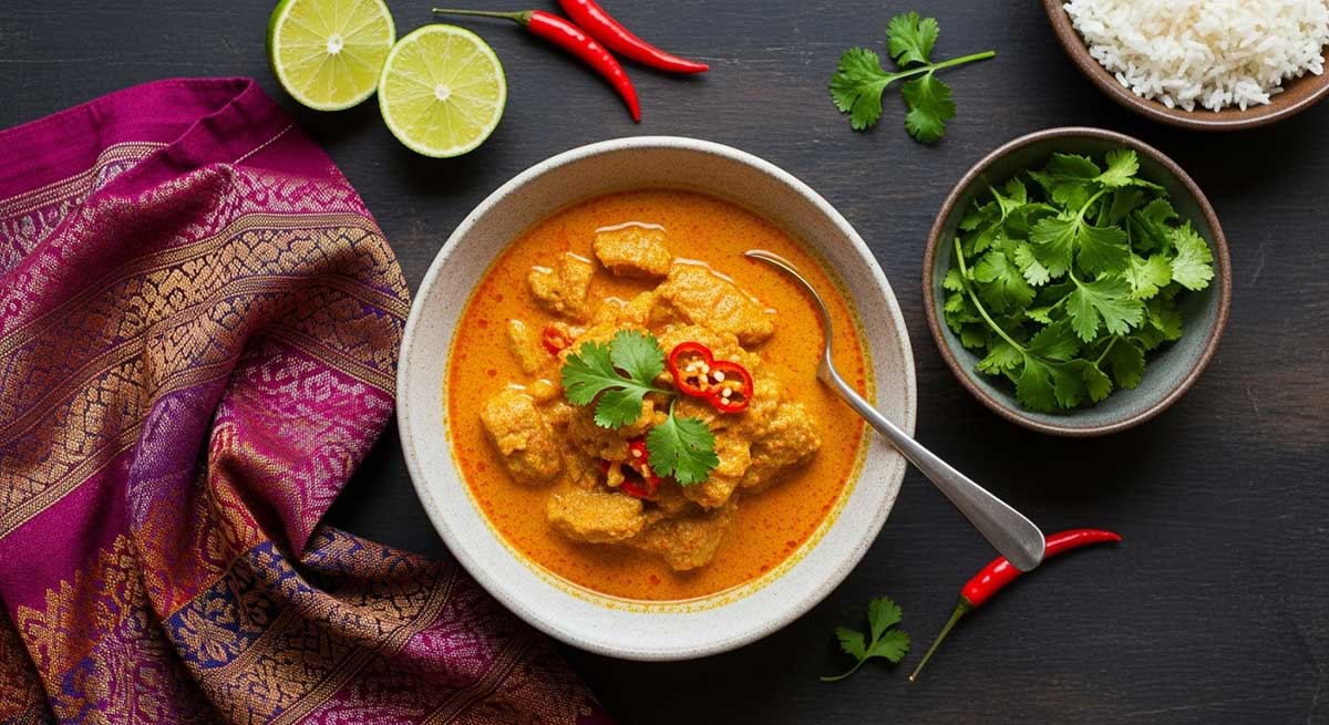 Thai Red Curry Garnished with Cilantro Thai Red Curry Garnished with Cilantro
