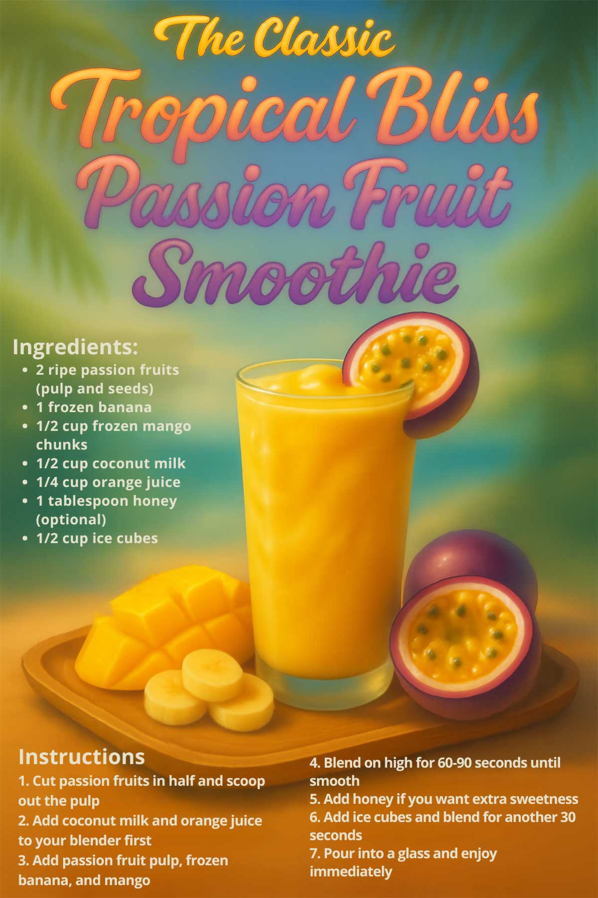 The Classic Tropical Bliss Passion Fruit Smoothie The Classic Tropical Bliss Passion Fruit Smoothie