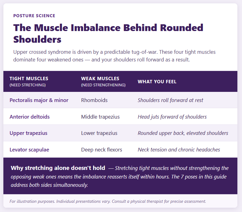 The Muscle Imbalance Behind Rounded Shoulders The Muscle Imbalance Behind Rounded Shoulders