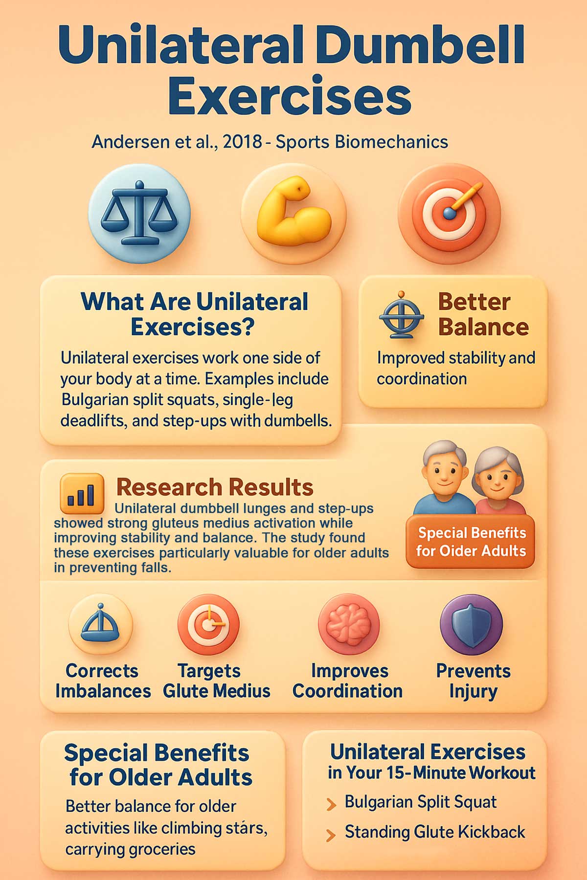 Unilateral Exercises Study Infographic Unilateral Exercises Study Infographic
