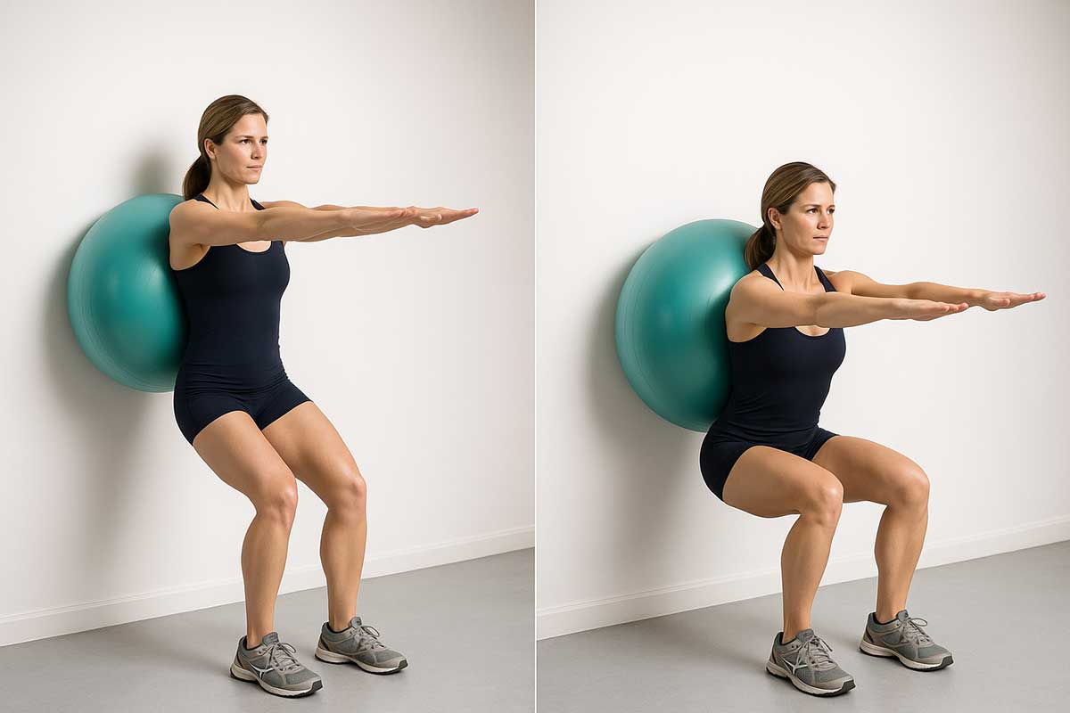 Wall squat with ball