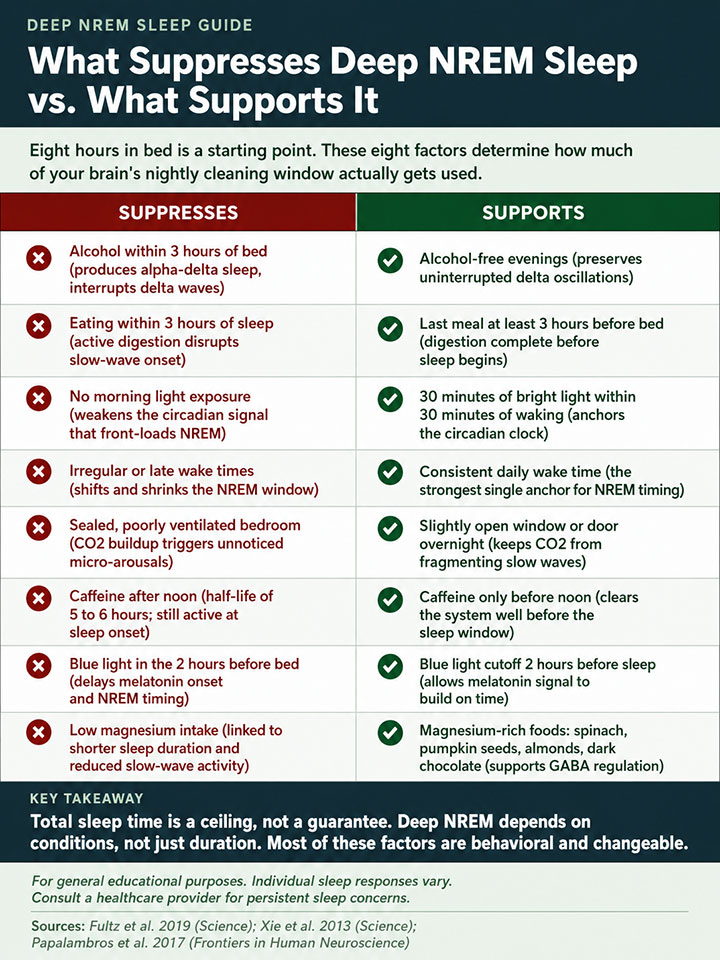 What Suppresses Deep NREM Sleep vs. What Supports It What Suppresses Deep NREM Sleep vs. What Supports It