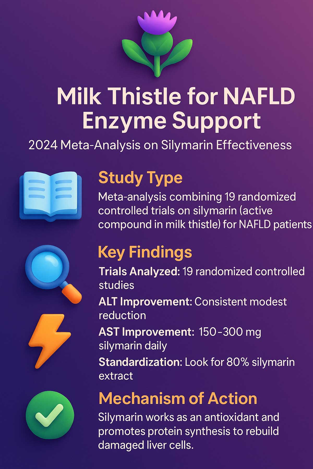 🌿 Milk Thistle for NAFLD Enzyme Support